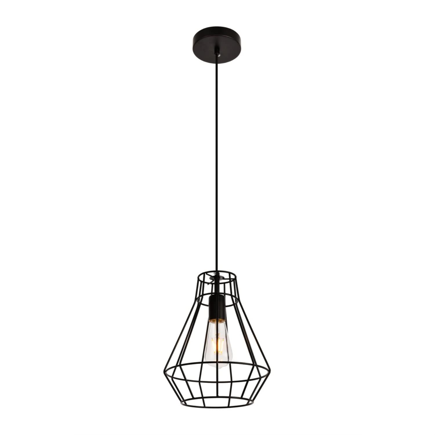 Living District Jago 1-Light Transitional Metal Pendant in Black