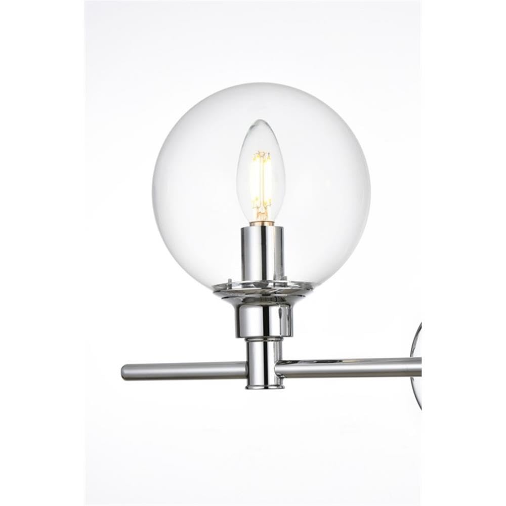 Living District Jaelynn 4-Light Iron & Glass Bath Sconce in Chrome/Clear