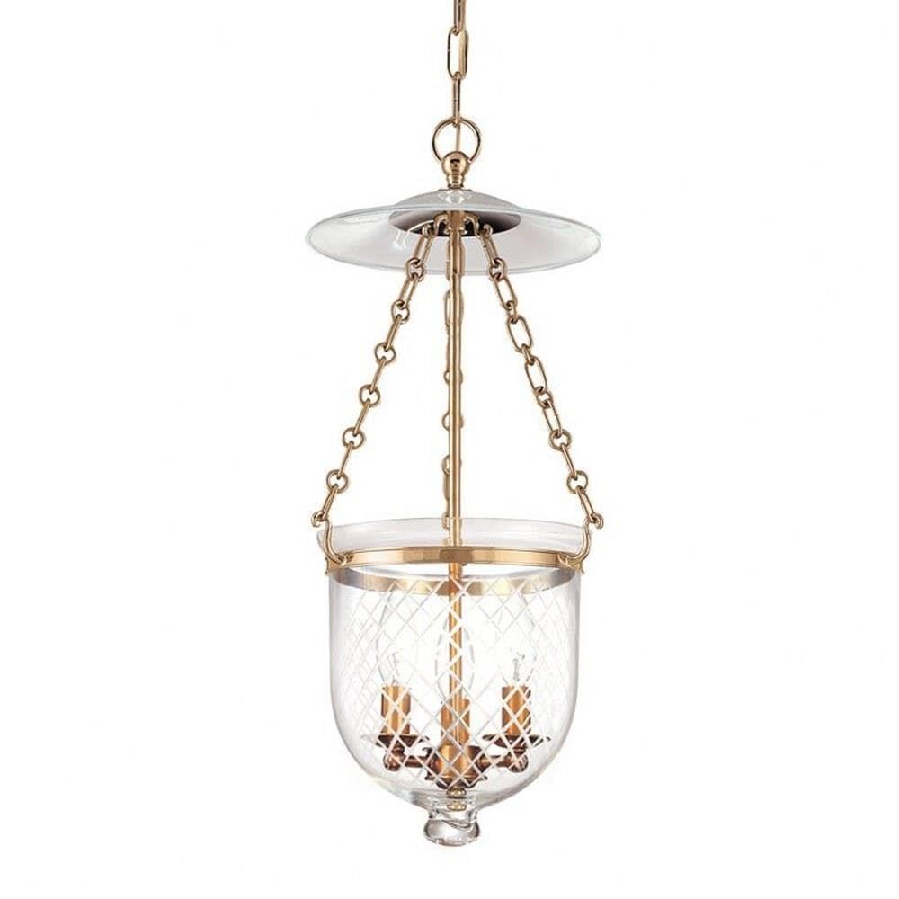 Hudson Valley Lighting 252-AGB-C2 Hampton - 3 Light Pendant 20.75 inches Tall and 10.25 inches Wide - Aged Brass Finish