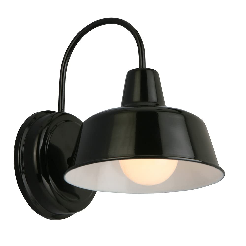 Design House Barn Light - Indoor/Outdoor Wall Mount, 8-Inch, Satin Black, Alloy Steel, Model 579367