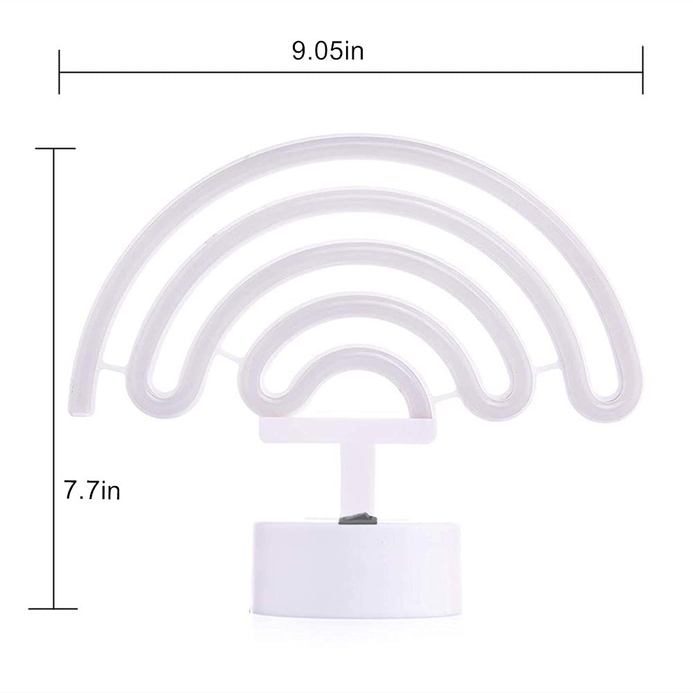 Lovenite Rainbow Neon Sign, Neon Light Decor For Girls Room, Led Bedroom Decoration, Battery Operated Table Lamp For Classroom P