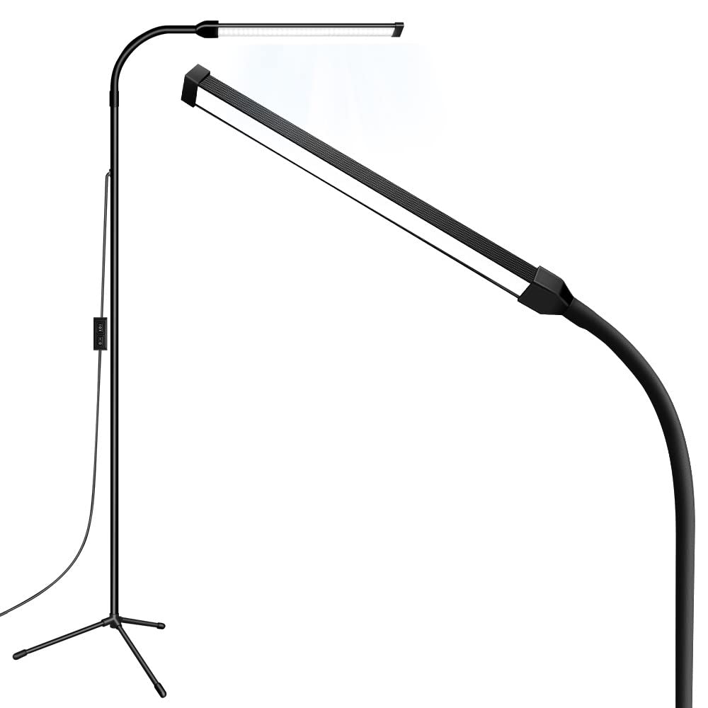 Jcotton Adjustable Gooseneck Led Floor Lamp For Eyelash Extensions & Makeup - Black 01