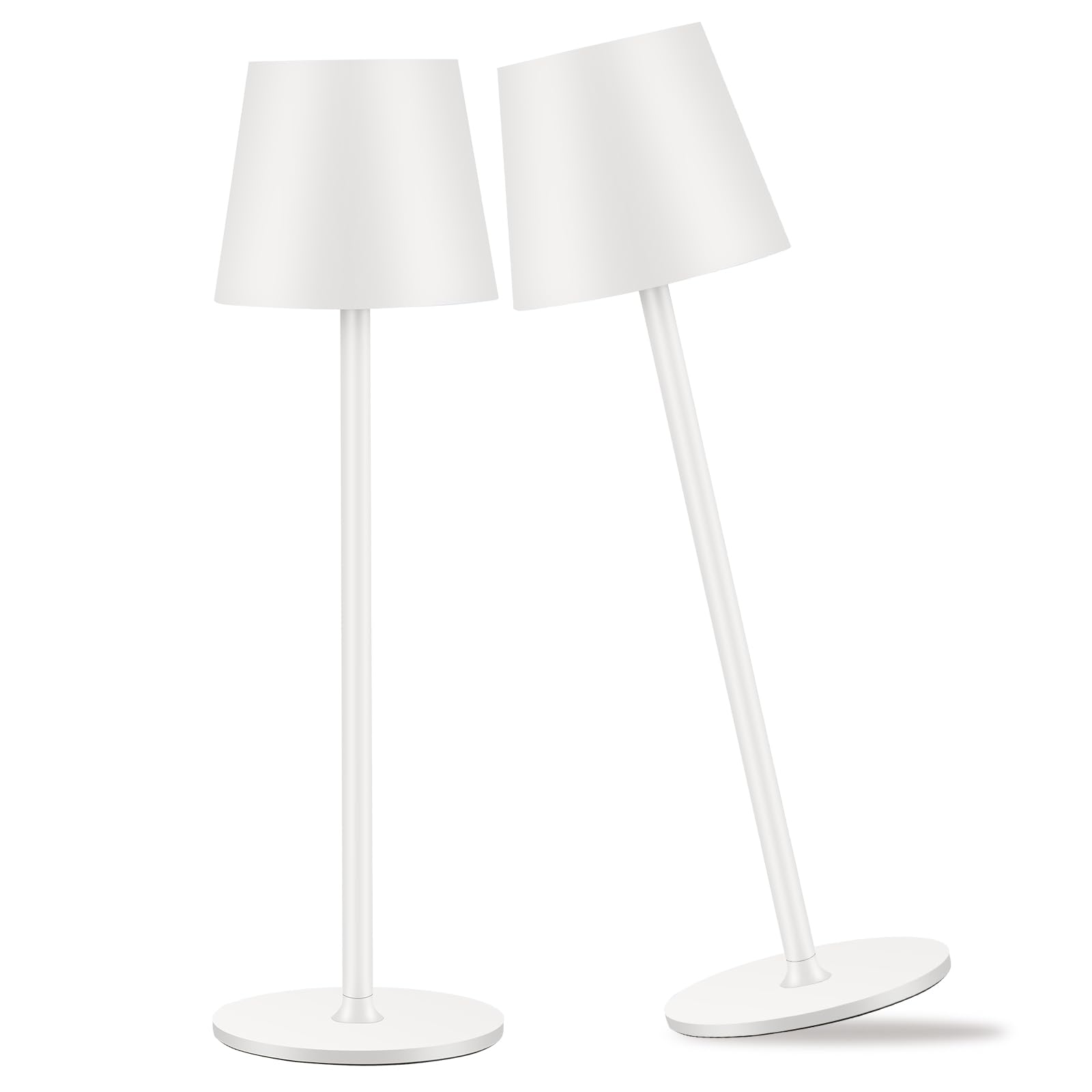 IMQSQIK Cordless Table Lamp, 5000mAh Rechargeable LED, 3 Color Modes, Dimming, White, Model CL-2pwhite