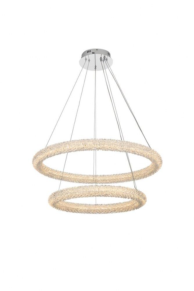 Elegant Lighting Bowen 32 Adjustable Led Chandelier - Chrome Finish