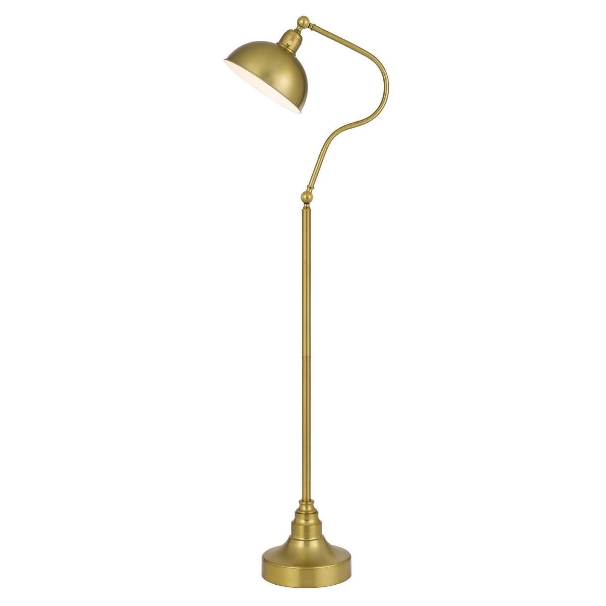 Homeroots Traditional 60 In. Floor Lamp With Antiqued Brass Dome Shade