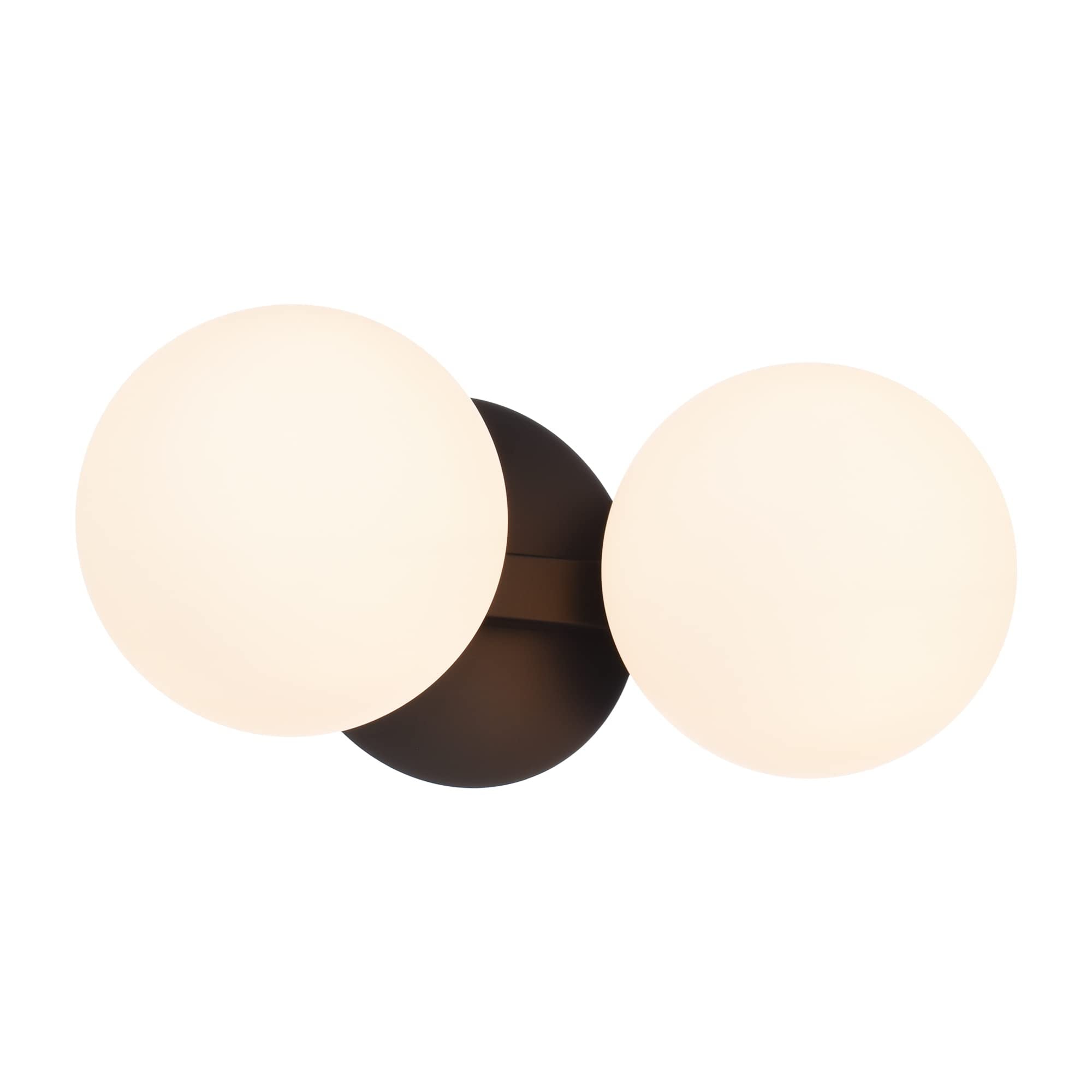 Bathroom Vanity Light Fixtures, Modern 2 Lights Globe Wall Sconce Lighting Matte Black, Porch Wall Mount Light Fixture For Bathr