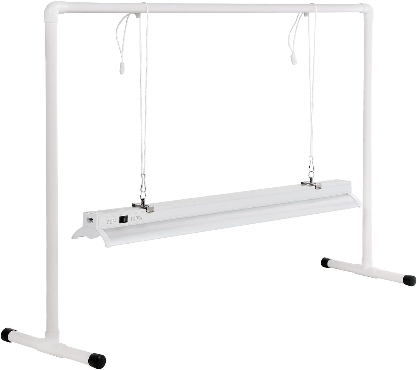 iPower 6400K T5 Fluorescent Grow Light System with Stand Rack for Indoor Plant Growing, 4 Feet, 2Bulb, 54W,White