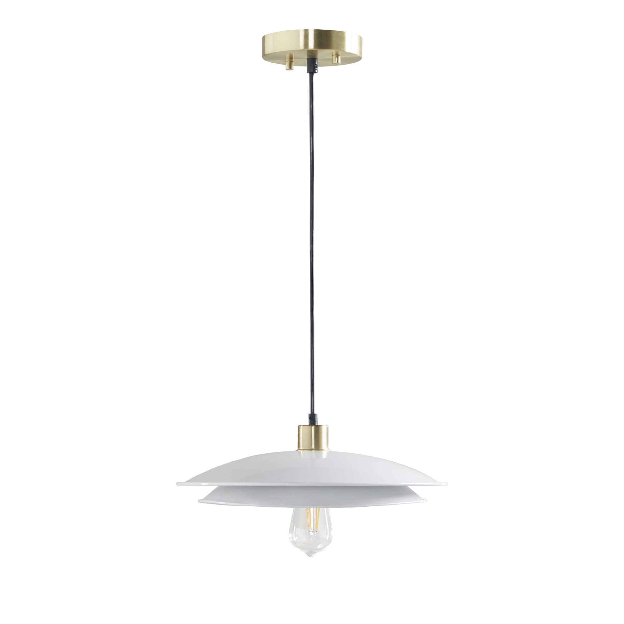 INK+IVY saben Mid-Century Modern Pendant Light Fixtures for Kitchen Island, Adjustable Hanging Ceiling Light with 2 Tier Disk La