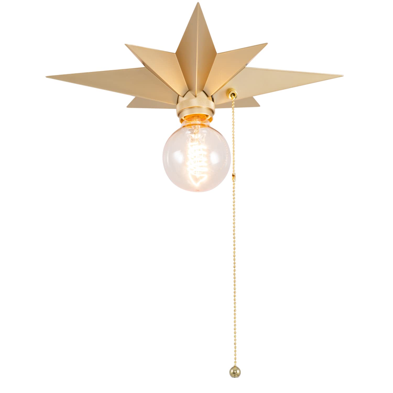 Viluxy Flush Mount Ceiling Light, Gold Star Light Fixtures Mini Ceiling Lamps With Pull Chain On/Off Switch For Hallway, Entrywa