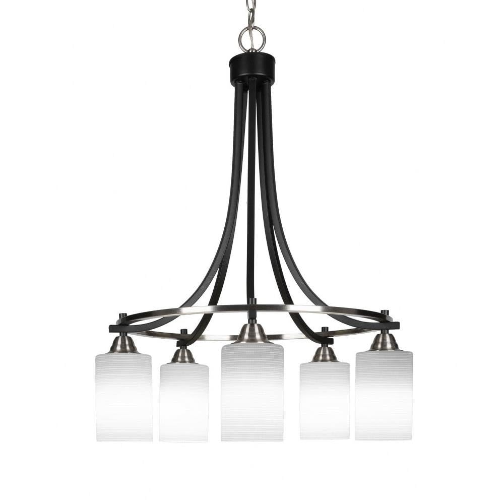 Toltec Lighting Paramount 5 Light Chandelier in Matte Black & Brushed Nickel (3415-MBBN-4061)