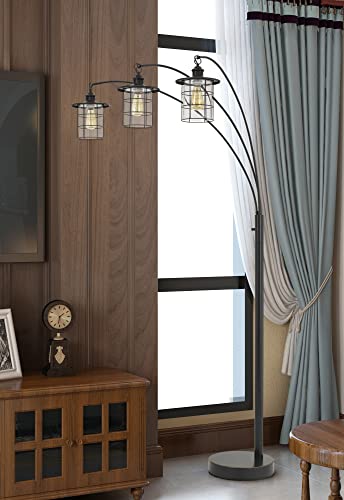 Cal Lighting Bo-2668-3L-Db Transitional Three Light Arc Floor Lamp From Silveton Collection In Bronze/Dark Finish, 45.00 Inches