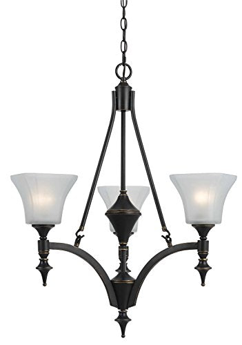 Cal Lighting FX-3541/3 Transitional Chandelier, 25 inches, Metal, Bronze/Dark Finish