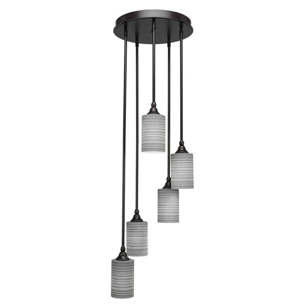 Empire 5 Light Cluster Pendalier In Dark Granite (2145-Dg-4062)