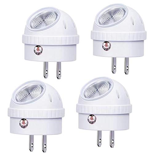 Emotionlite Night Lights, Warm White LED, 360° Rotation, Dusk to Dawn Sensor, 4 Pack, Model ELN-187, UL Listed
