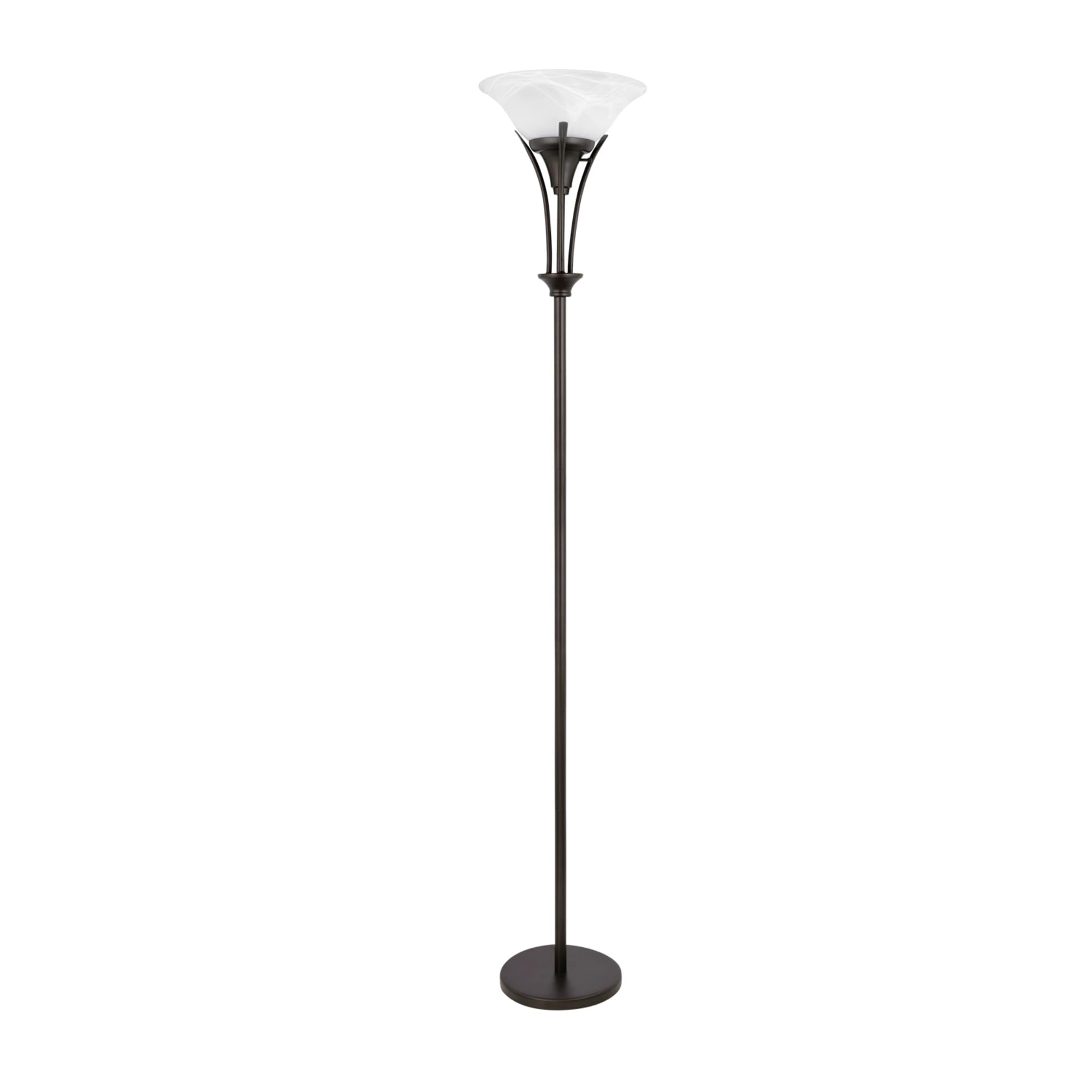 Globe Electric 63361 Gatineau 70'' Floor Lamp, Dark Bronze Finish, Alabaster Glass Shade, 0