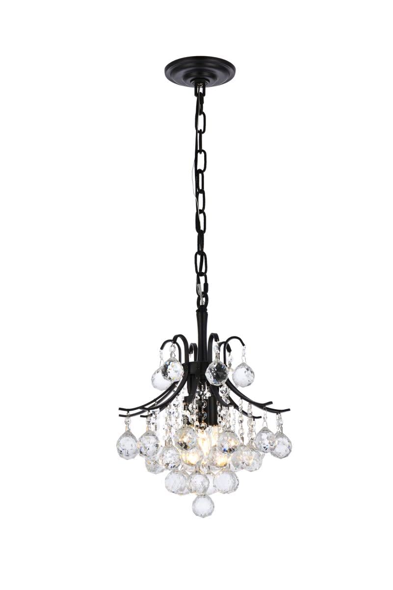 Elegant Lighting Toureg - Three Light Pendant-Gold Finish-Royal Cut Crystal Type -Traditional Installation