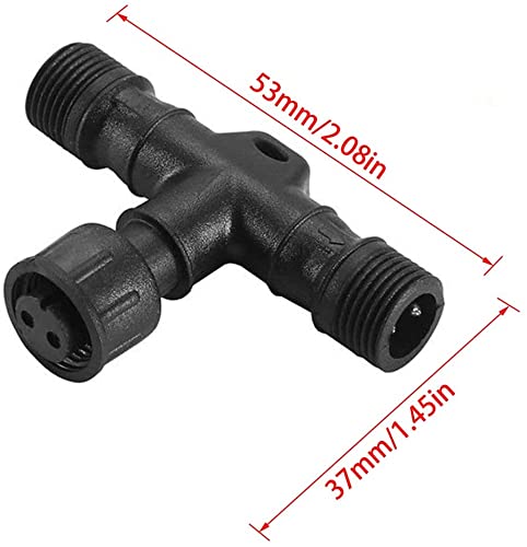 Sumaote Replacement 2Pin T-Connector Waterproof For Single Color Led Deck Light Kit, Pack Of 5