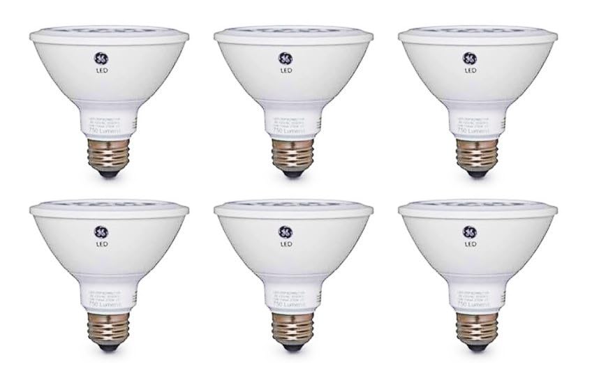 Ge 84380 Led Par30 Flood Light Bulb, 12 Watt, 900 Lumen, 3000K, Dimmable, 6 Pack