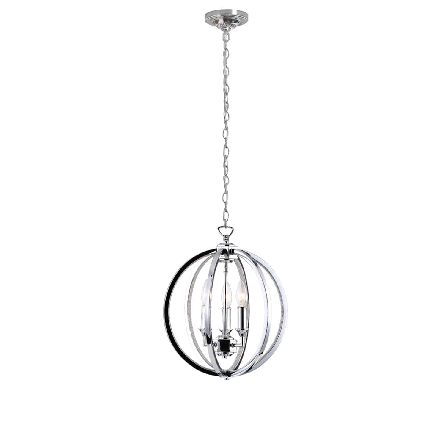 Dainolite Ltd Kar-143C-Pc Transitional Three Light Chandelier From Karland Collection In Chrome Finish, 14.00 Inches
