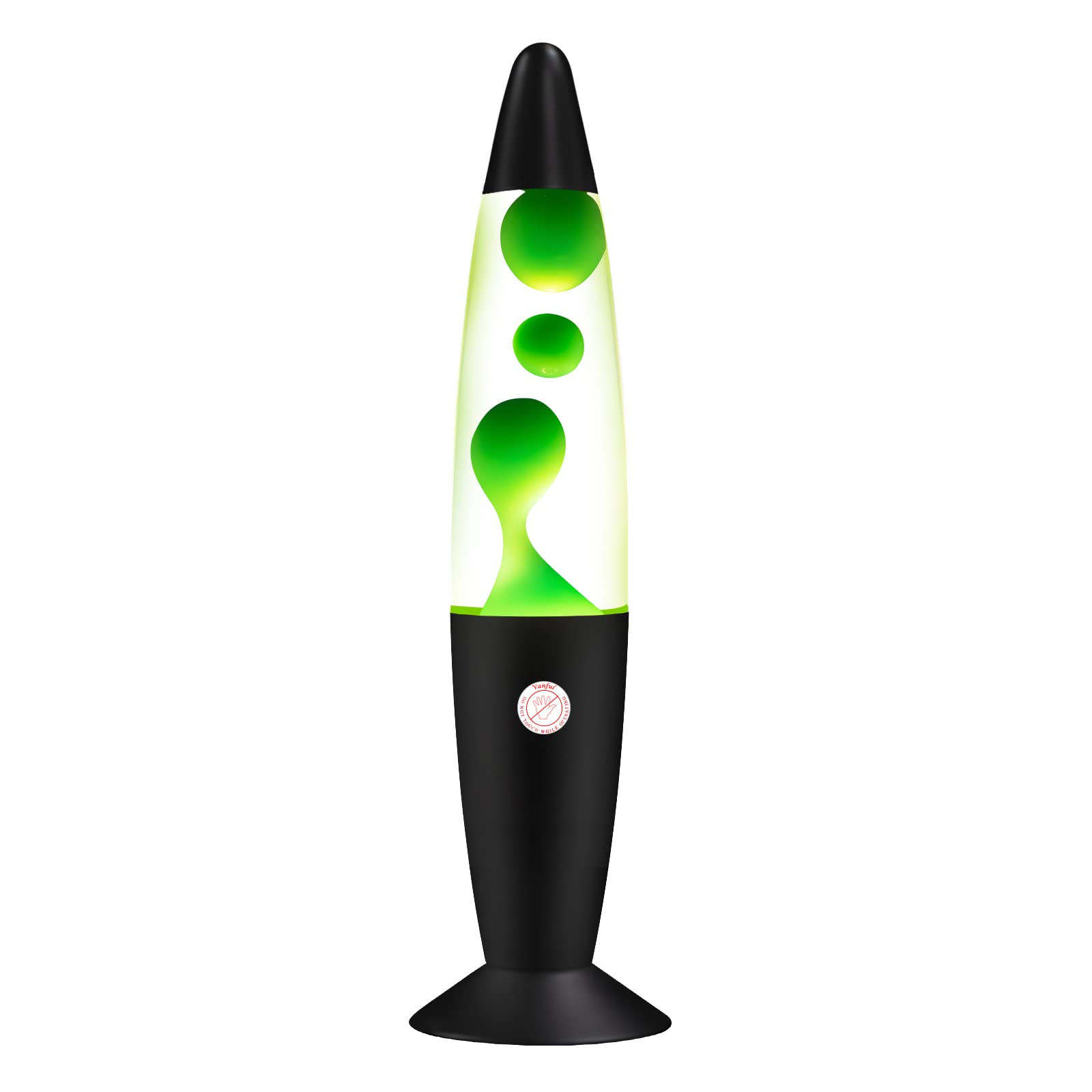 Vanful Green Magma Liquid Motion Lamp, 13in Aluminum Mood Light, Black Base, Glitter Decoration for Kids and mature-themeds