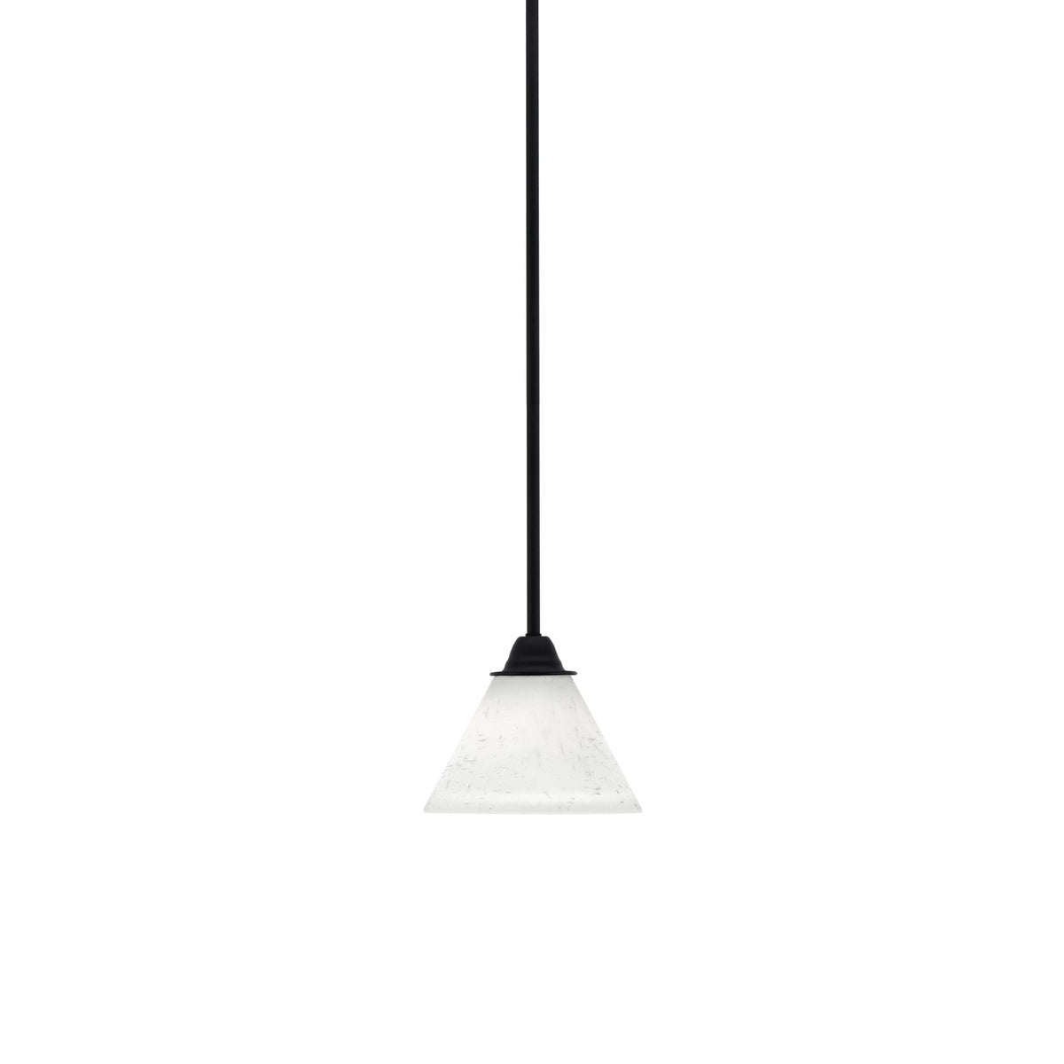 Paramount 1 Light Mini Pendant In Matte Black Finish With 7&quot; White Muslin Glass