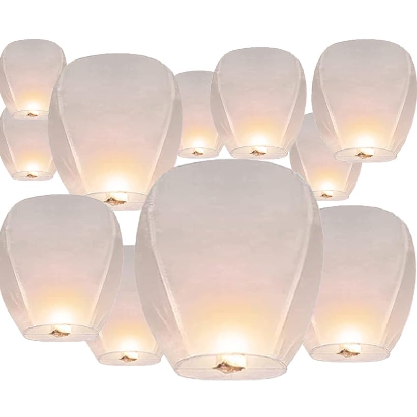 11 Packs Chinese Paper Lanterns to Release in Heaven Paper to Coordinate Wishing Lanterns for Celebrations of Family, Weddings, 