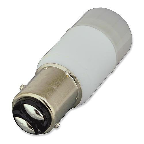 Ledwholesalers 2-Watt Omnidirectional Led Bay15D Bayonet Dual Contact With Offset Pins Base 12 Volt Ac/Dc Or 10-30V Dc, Warm Whi