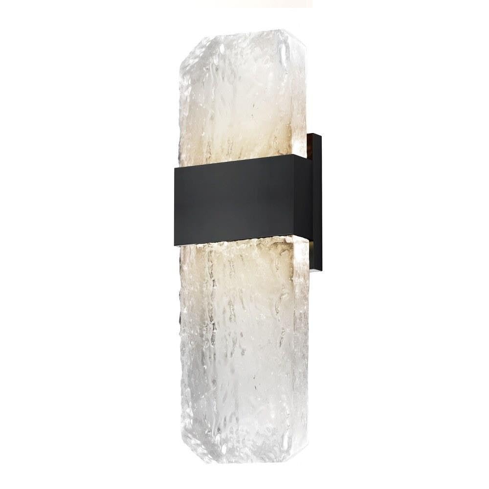 ET2 Lighting Rune 2-Light Outdoor Wall Sconce | Black Finish | Aluminum & Clear Glass | Architectural Exterior Wall Lantern for 