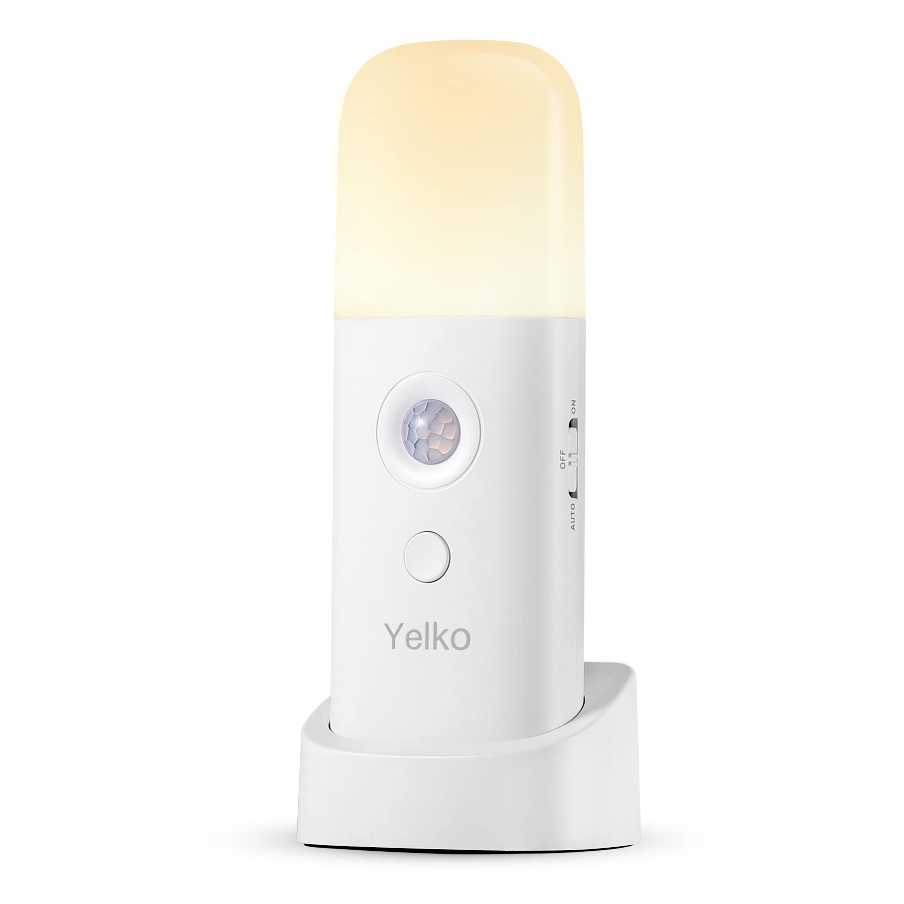 YELKO Rechargeable Motion Sensor Night Light, Dimmable, Battery Operated, Four Pack, Cool White, Model YK0304Y
