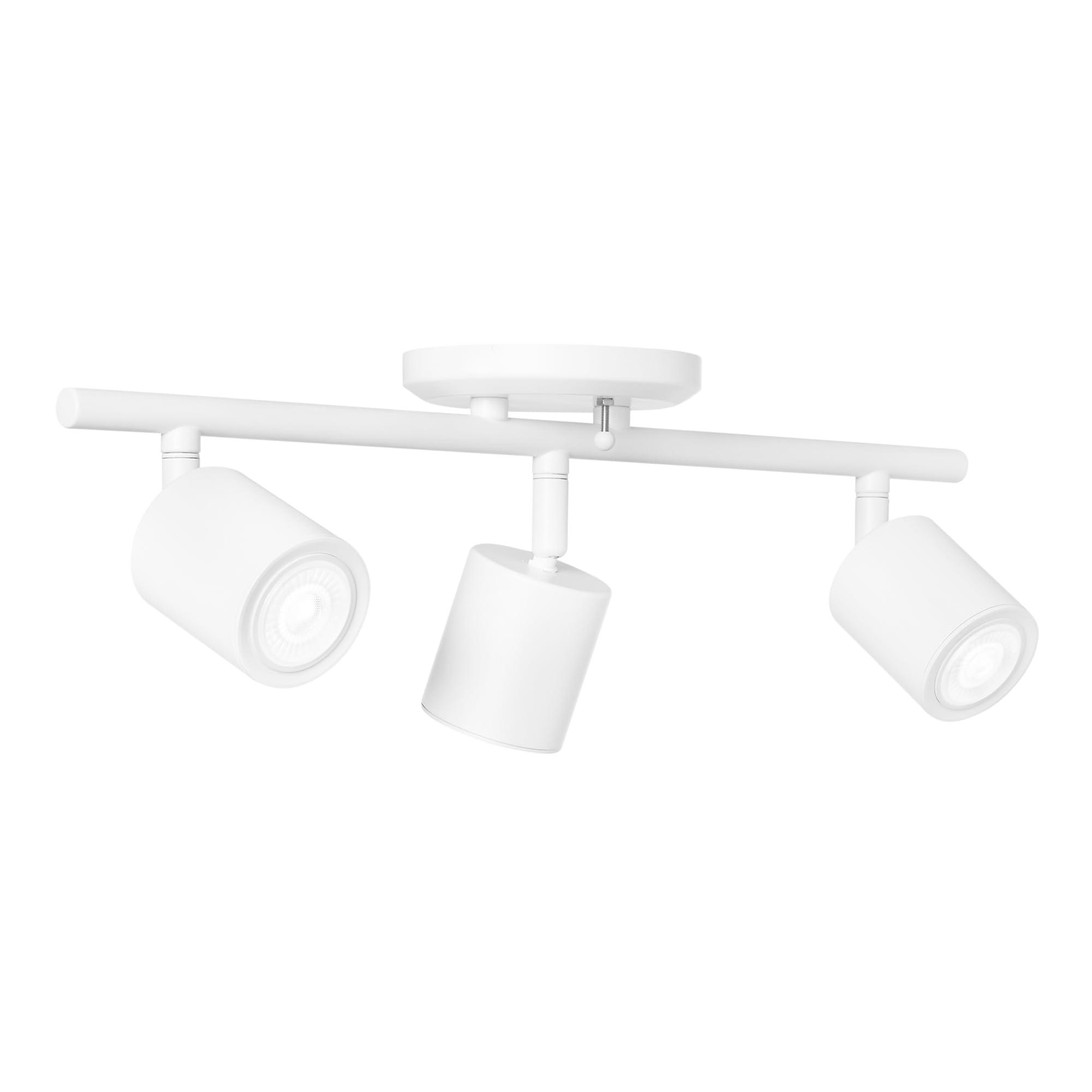 Amazon Basics 3-Light Track Lighting Kit, Dimmable, GU10 MR16 LED Bulbs Included, 500 Lumens, Soft White, Adjustable Heads, 19.9
