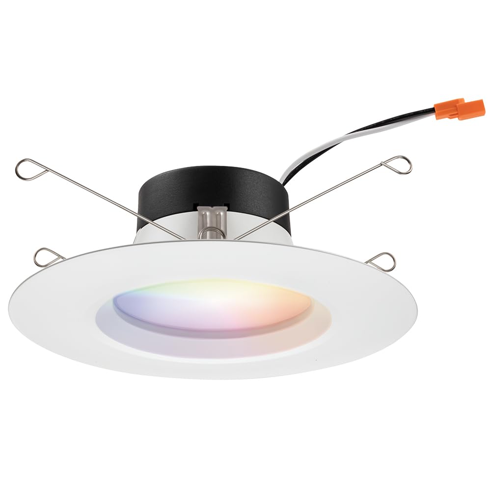 Juno RB56SC RGBW MW L/SKTWHIP M6 RetroBasics Smart Recessed LED Trim Kit, Tunable White 2700K - 5000K, RGBW Color Changing, Smoo