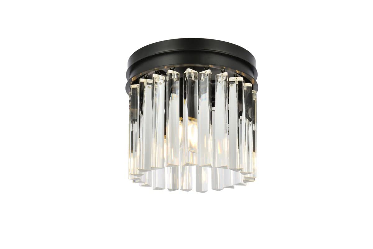 Elegant Lighting 1208F12Mb-Rc 12 Dia X 13 H In Sydney Flush Mount - Mocha Brown&#44 Royal Cut Crystals