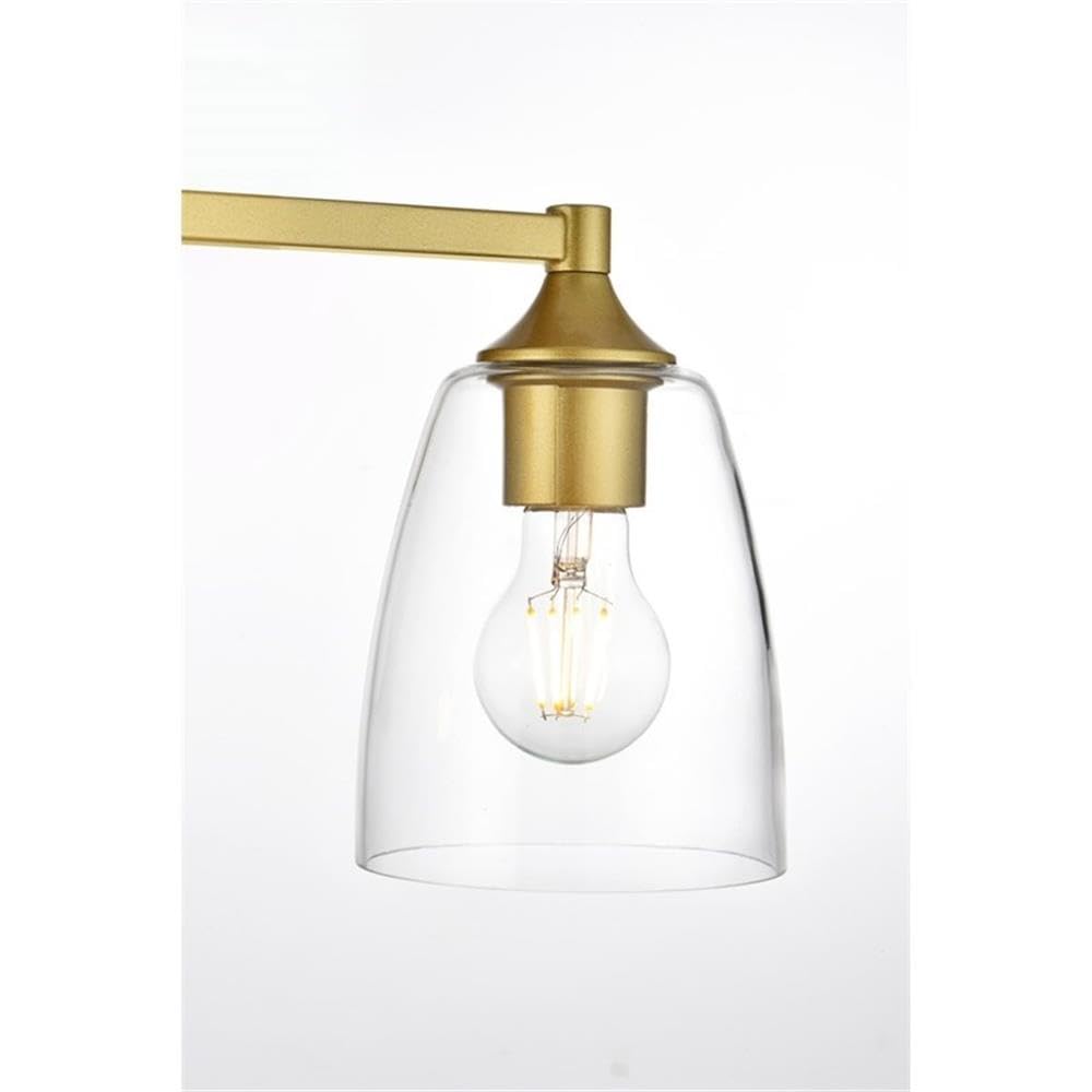 Living District Gianni 3-Light Iron & Glass Bath Sconce in Brass/Clear