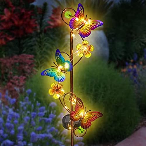 NAN ZAI NAN FANG Butterfly Solar Stake Lights, Waterproof, for Outdoor Decor, Garden,Lawn,Patio or Courtyard, 2 Pack