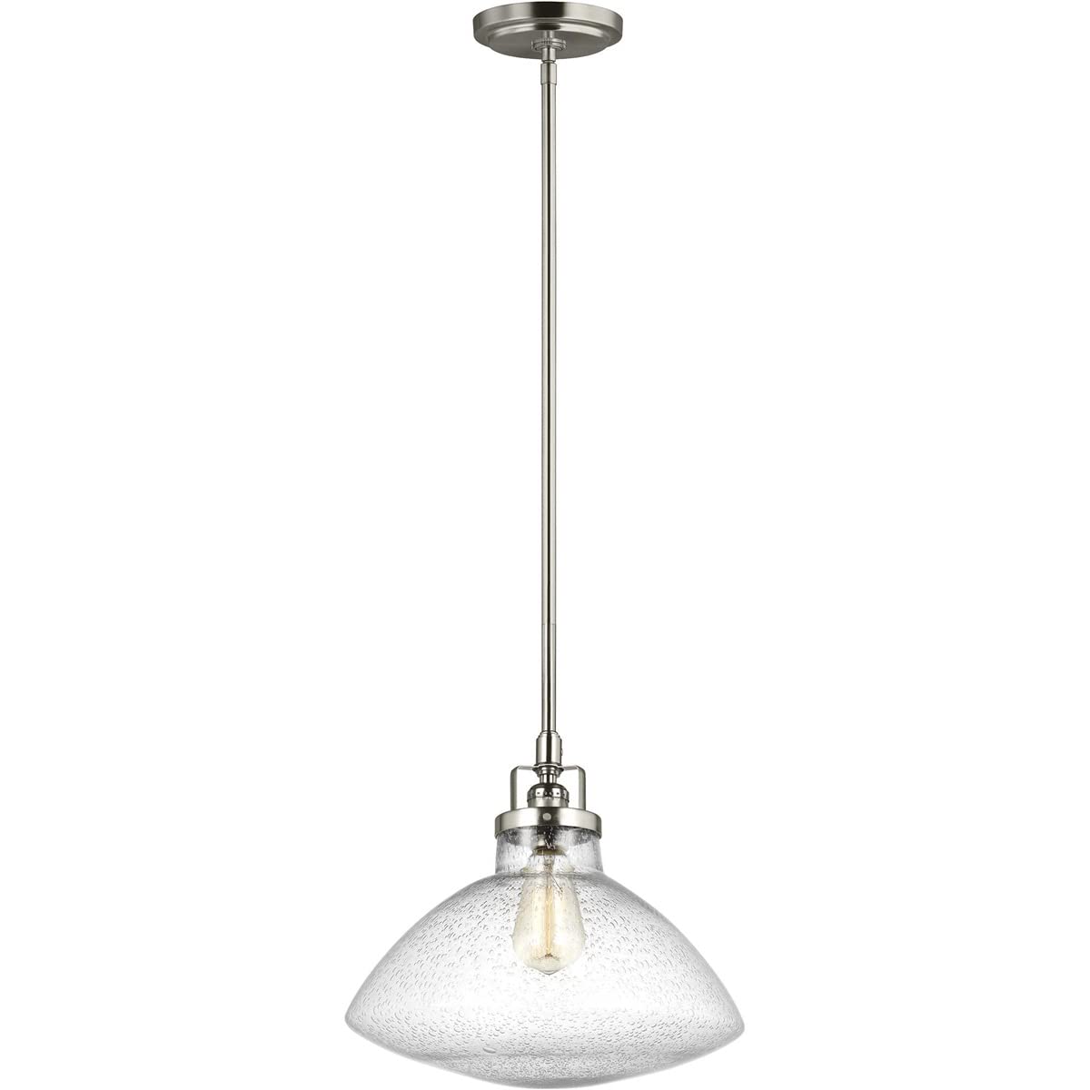Sea Gull Lighting One Light Pendant, Brushed Nickel Finish, Model 6514501-962, Alloy Steel