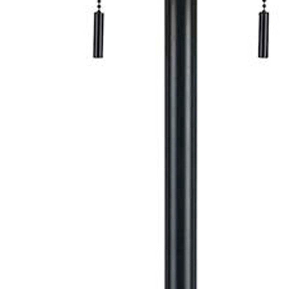 HomeRoots Bronze Two Light Traditional Floor Lamp with Brown Rectangular Shade, 59 in. Height