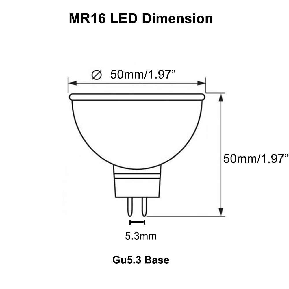 Makergroup MR16 LED Bulb, 3W Warm White 2700K-3000K, Aluminum, 3-Pack, Low Voltage Landscape Lighting