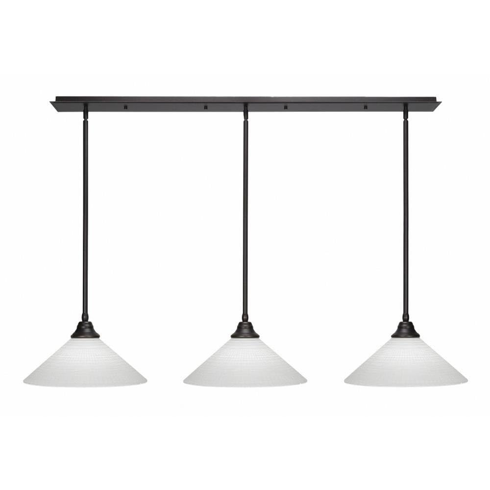 Toltec Lighting 3 Light Linear Pendalier in Dark Granite (48-DG-4011)