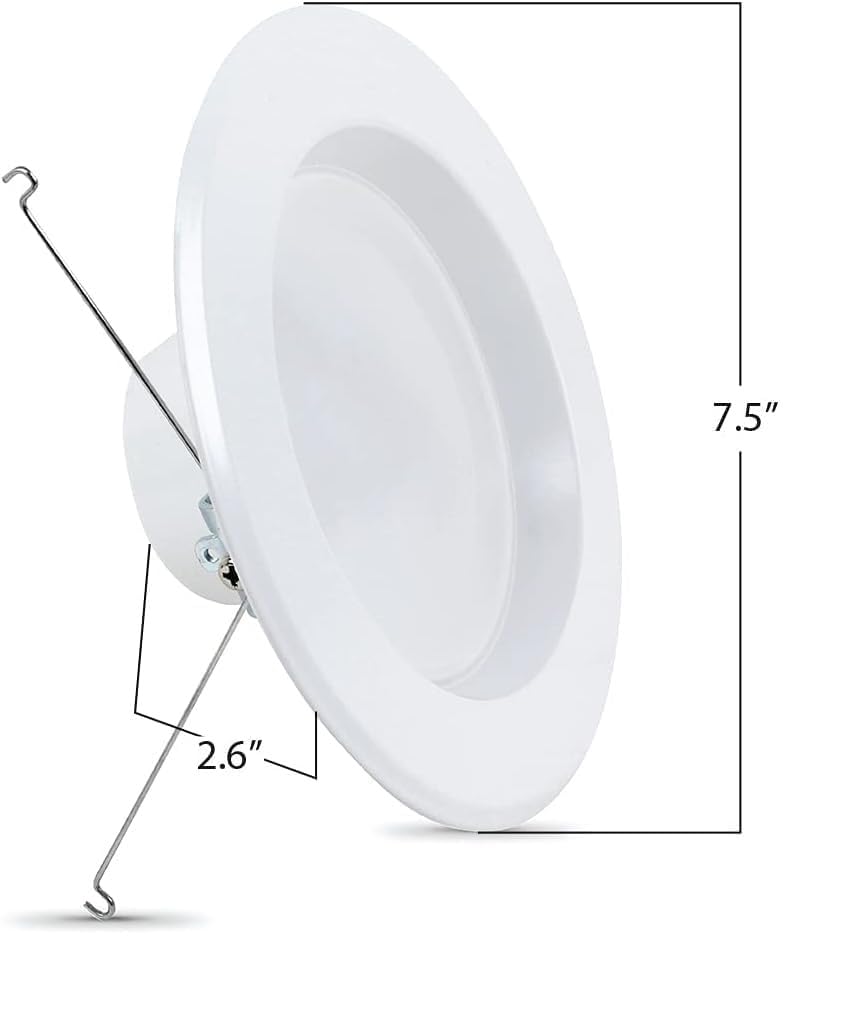 Feit Electric 5-6 Inch Led Recessed Downlight - Pre-Mounted Trim - Standard Base Adapter - 2700K Cct Soft White - Dimmable- 75W