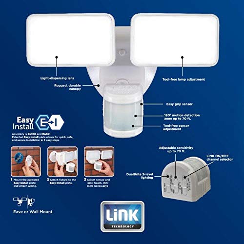 Heath/Zenith HZ-5835-BZ 180° Motion Activated LED Security Light - Bronze, Plastic