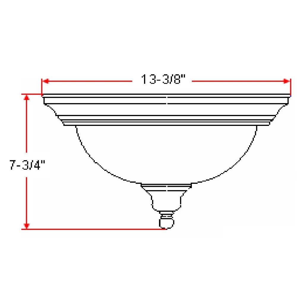 Design House 504399 Bristol Traditional 2-Light Indoor Flush Mount Ceiling Light Dimmable Tea-Speckled Glass For Bedroom Dining