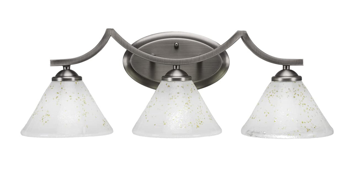 Toltec Lighting 553-Gp-7145 Zilo 3 Light Bath Bar With 7&quot; Gold Ice Glass