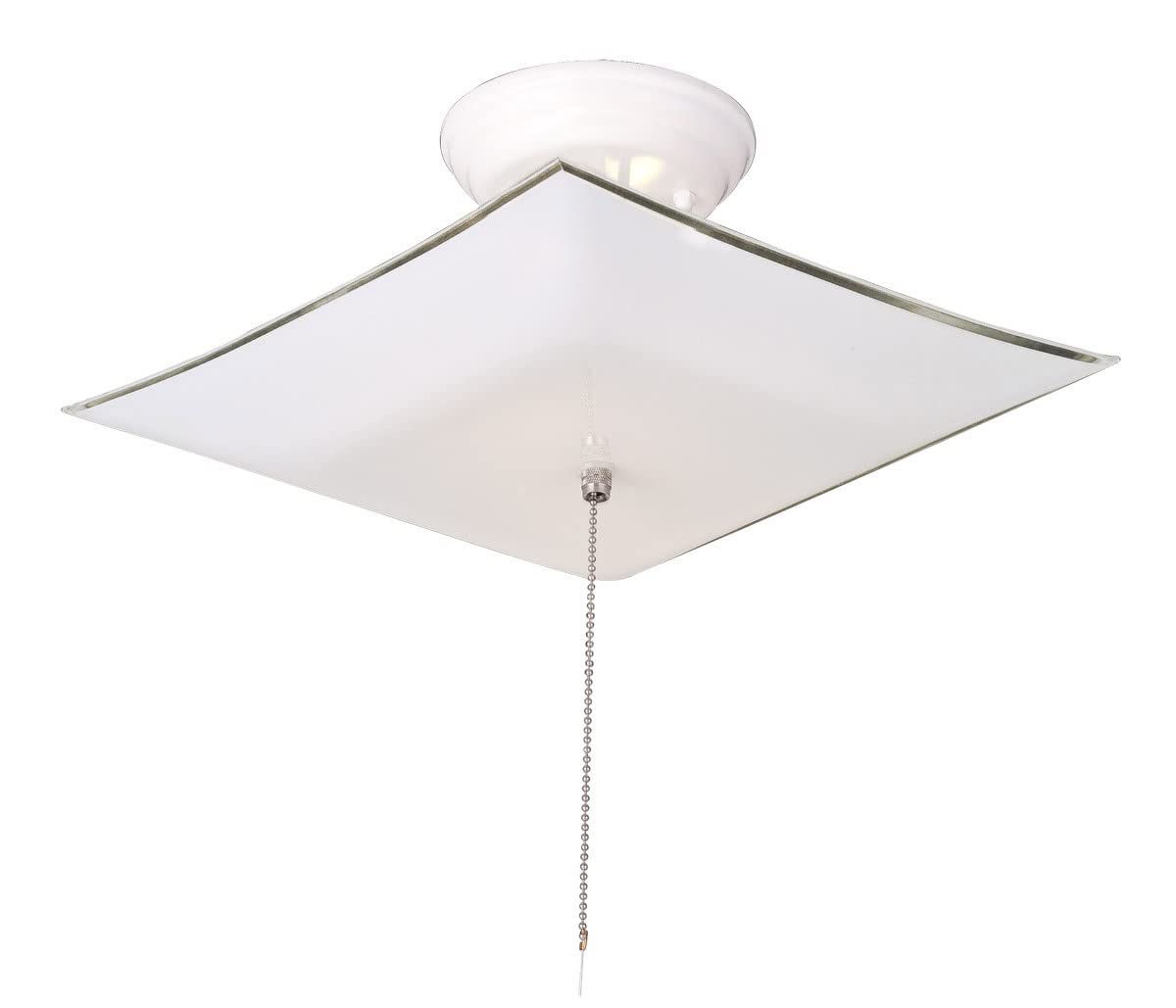 Design House 517805 Traditional 2-Light Indoor Semi-Flush Ceiling Mount Square Frosted Glass Bedroom Hallway Kitchen Dining Room