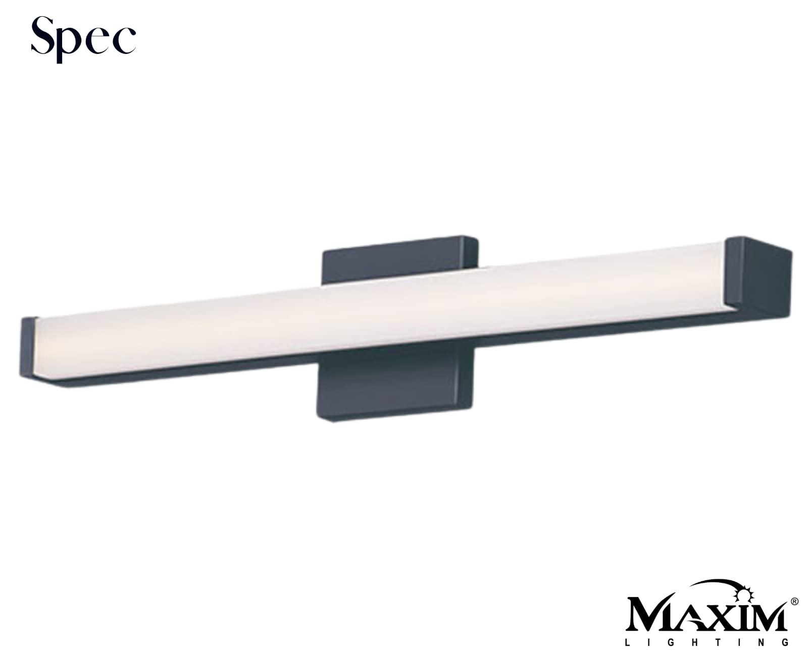 Maxim 52002Bk Spec Collection 24 Inch Dimmable Led Bathroom Vanity Light I 3000K I Black I Modern Contemporary Light Fixture I P