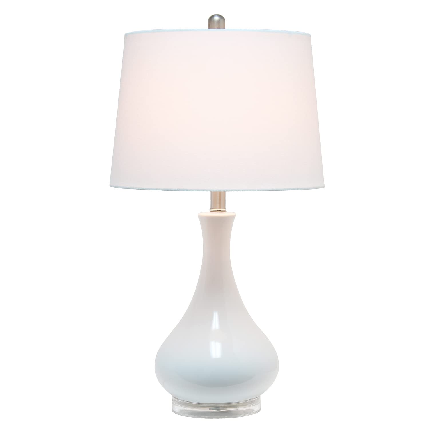 Elegant Designs LT3312-AQU Ceramic Table Lamp, Glossy Tear Drop Shape, 14inL x 14inW x 26.25inH, Aqua