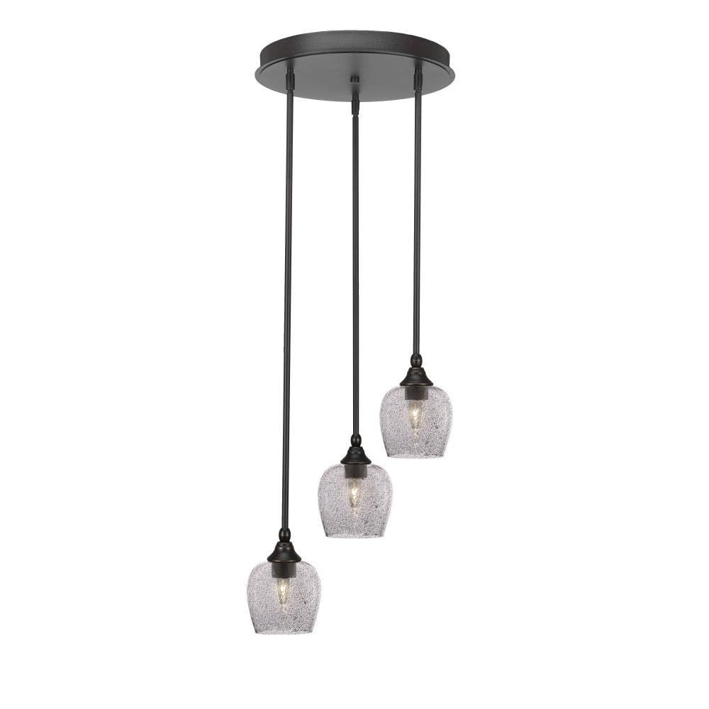 Empire 3 Light Cluster Pendalier in Dark Granite (2143-DG-4812)