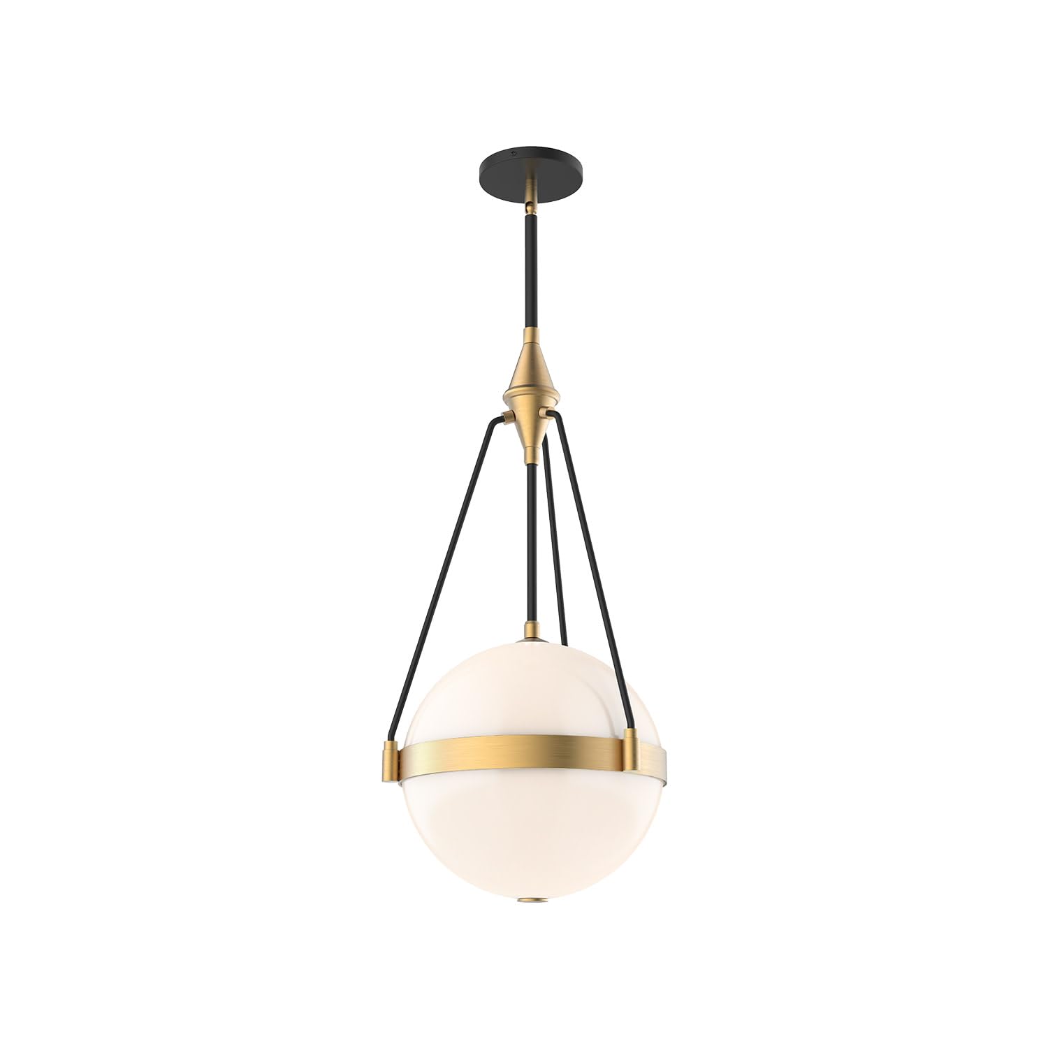 Harmony - 3 Light Pendant-27 Inches Tall and 13.5 Inches Wide-Brushed Gold Finish-Glossy Opal Glass Color