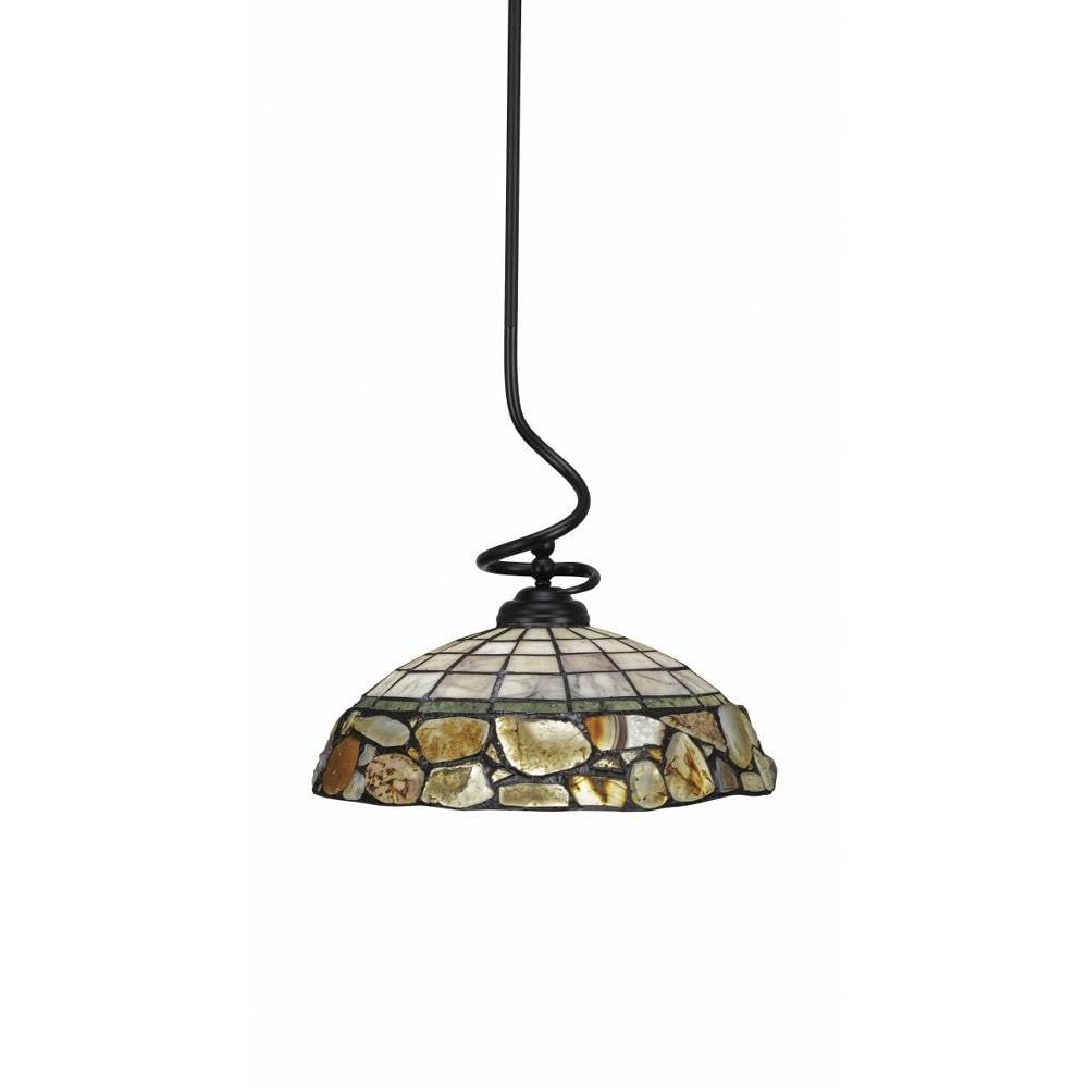 Toltec Lighting Capri 1 Light Pendant in Matte Black (900-MB-973)