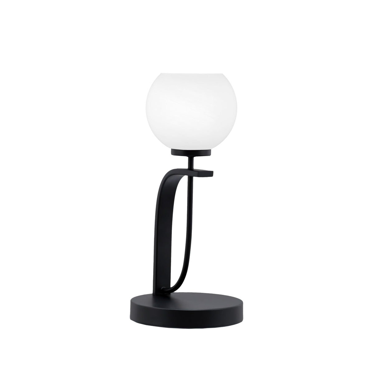 Cavella 1 Light Accent Lamp Shown in Matte Black Finish with 5.75&quot; White Marble Glass