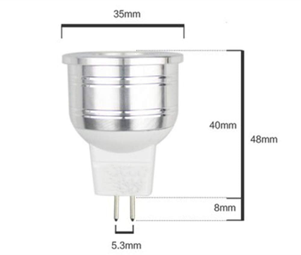 K JINGKELAI MR11 LED Spotlight Bulbs 1W, Warm White 3000K, 8 Pack, GU5.3 Bi-Pin Base, 90 LM,